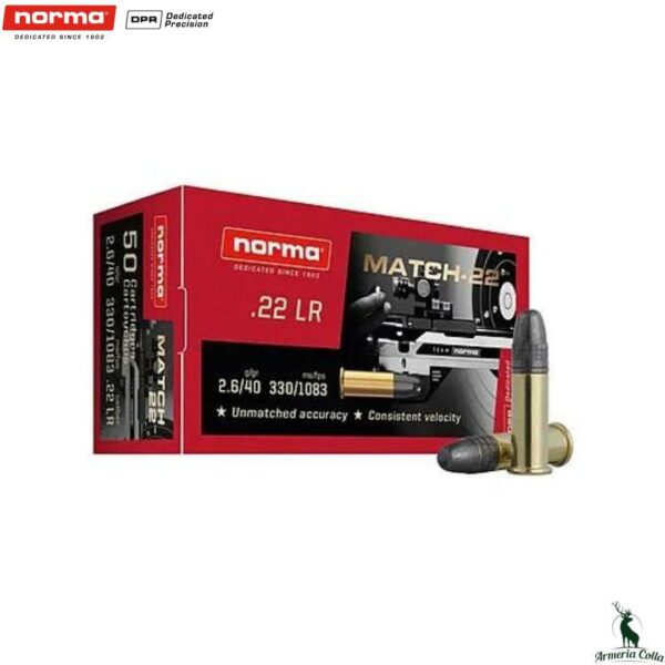 Norma Munizioni Match-22 cal. .22Lr 40 gr. cod. 2425076