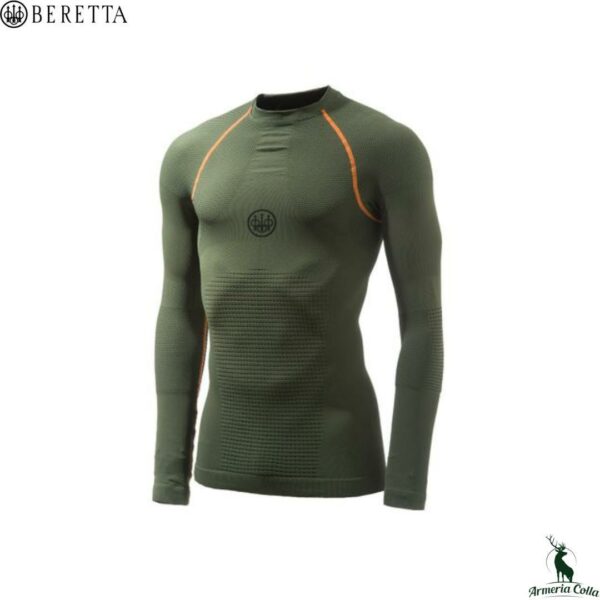 Beretta Maglia Intima a Maniche Lunghe Body Mapping 3D col. Verde