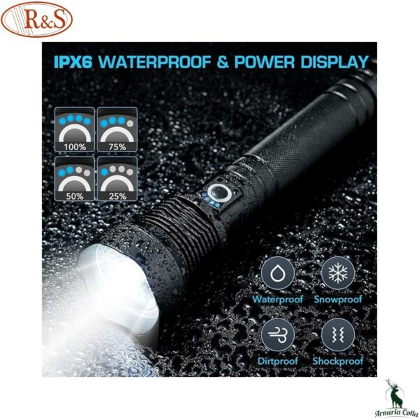 R&S Torcia mod. Police 8800W Ricaricabile USB art. X82-P50