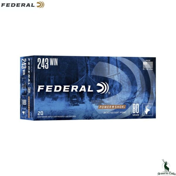 Federal Munizioni Power Shok cal. .243 Win. 80 gr. cod. 243AS